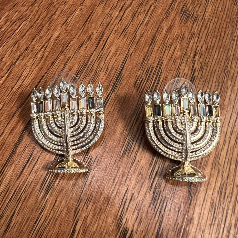 Baublebar Gold and Sparkle Menorah Earrings